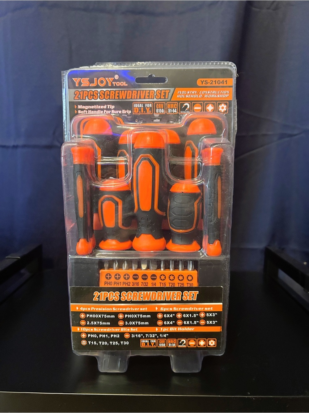 21-Piece Screwdriver Set - Black & Orange